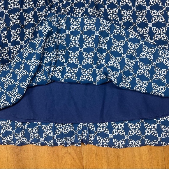 J. Crew Blue and White Smocked Bubble Mini Skirt - Picture 12 of 14